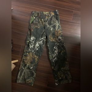 Dark camo hunting pants youth